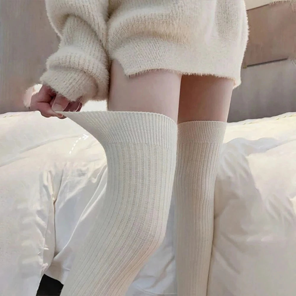 Polyester Elastane Striped Knee High Stockings - 2