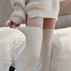 Polyester Elastane Striped Knee High Stockings