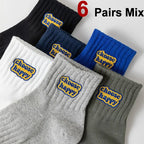 Polyester Blend Printed Letter Casual Crew Socks