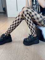 Nylon Elastane Geometric Pattern Fishnet Tights