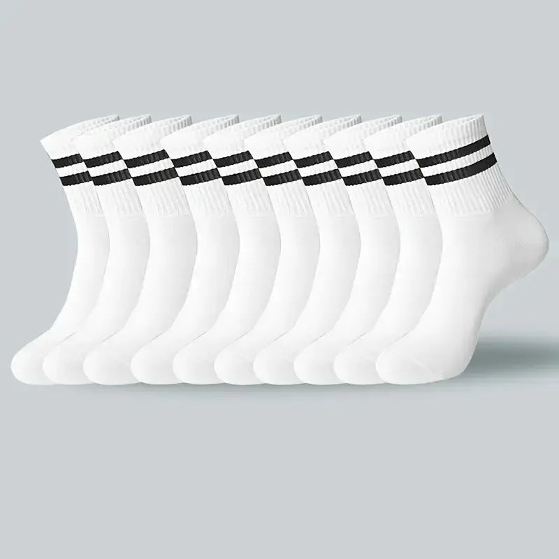 6 Pairs Polyester Elastane Crew Socks For Men