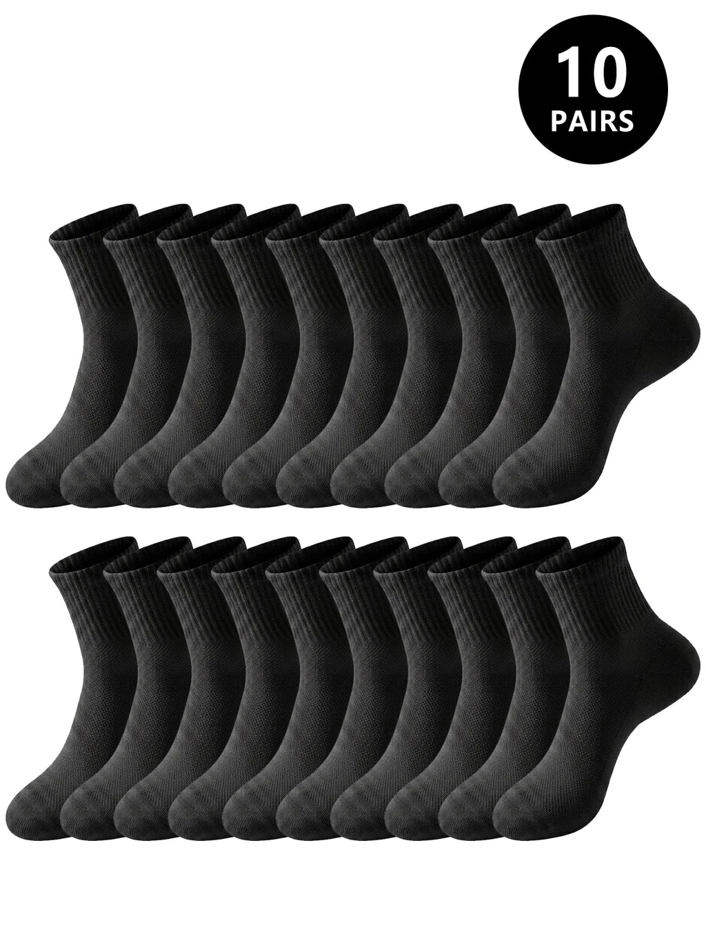 10 Pair Women Polyester Elastane Low Tube Ankle Socks