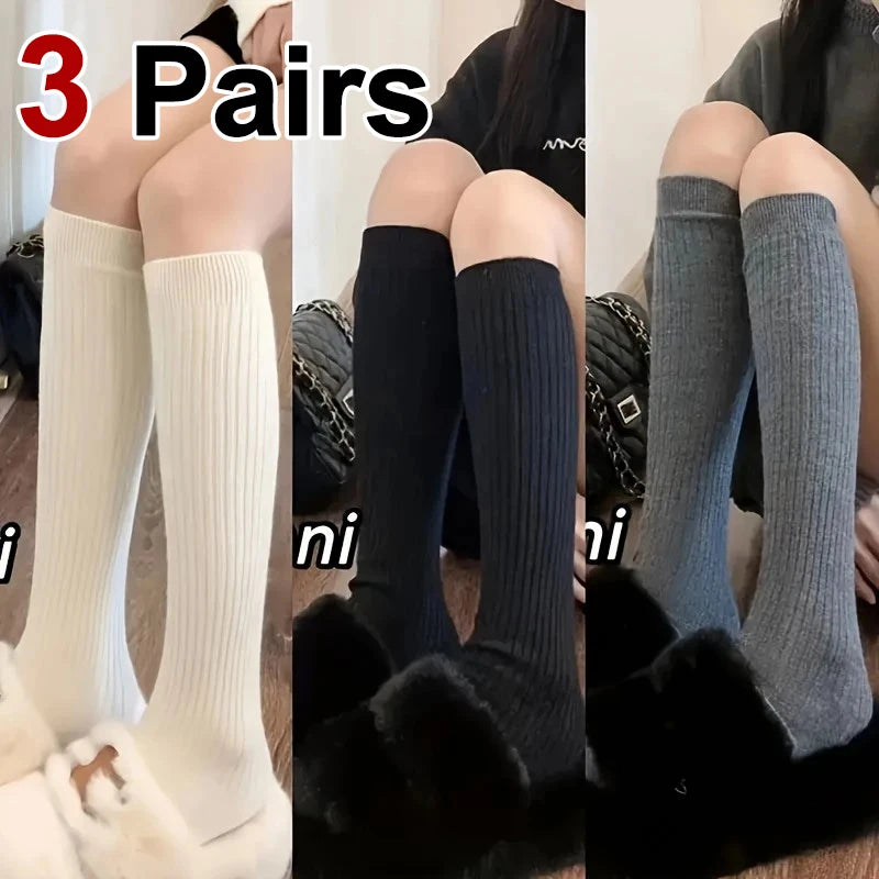 Polyester Blend High Tube Casual Socks for Women