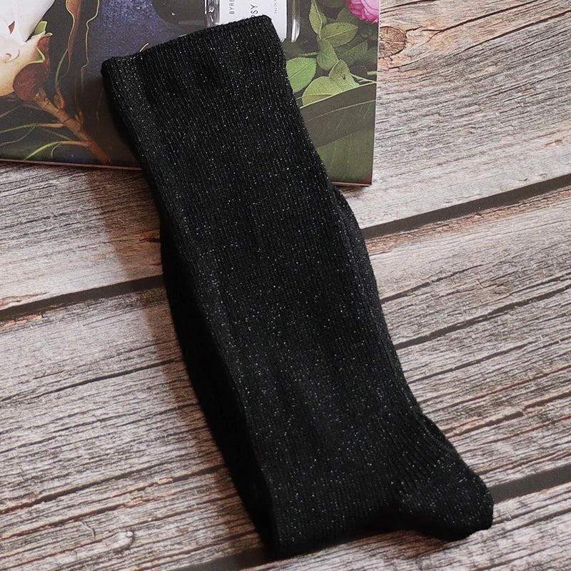 Cotton Blend Glitter Mid Tube Socks 3 Pairs - 29