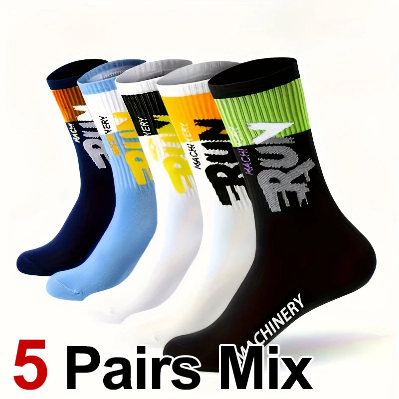 Polyester Blend Mid Tube Athletic Socks