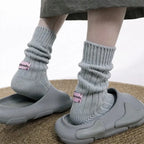 Thick Cotton Knit Mid Tube Crew Socks