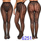 Floral Pattern Nylon Mesh Pantyhose One Size