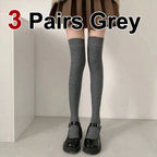 Polyester Elastane Striped Knee High Stockings