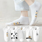 Polyester Elastane Cartoon Pattern Low Tube Socks