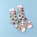 Polyester Elastane Ice Hockey Print Mid Calf Socks