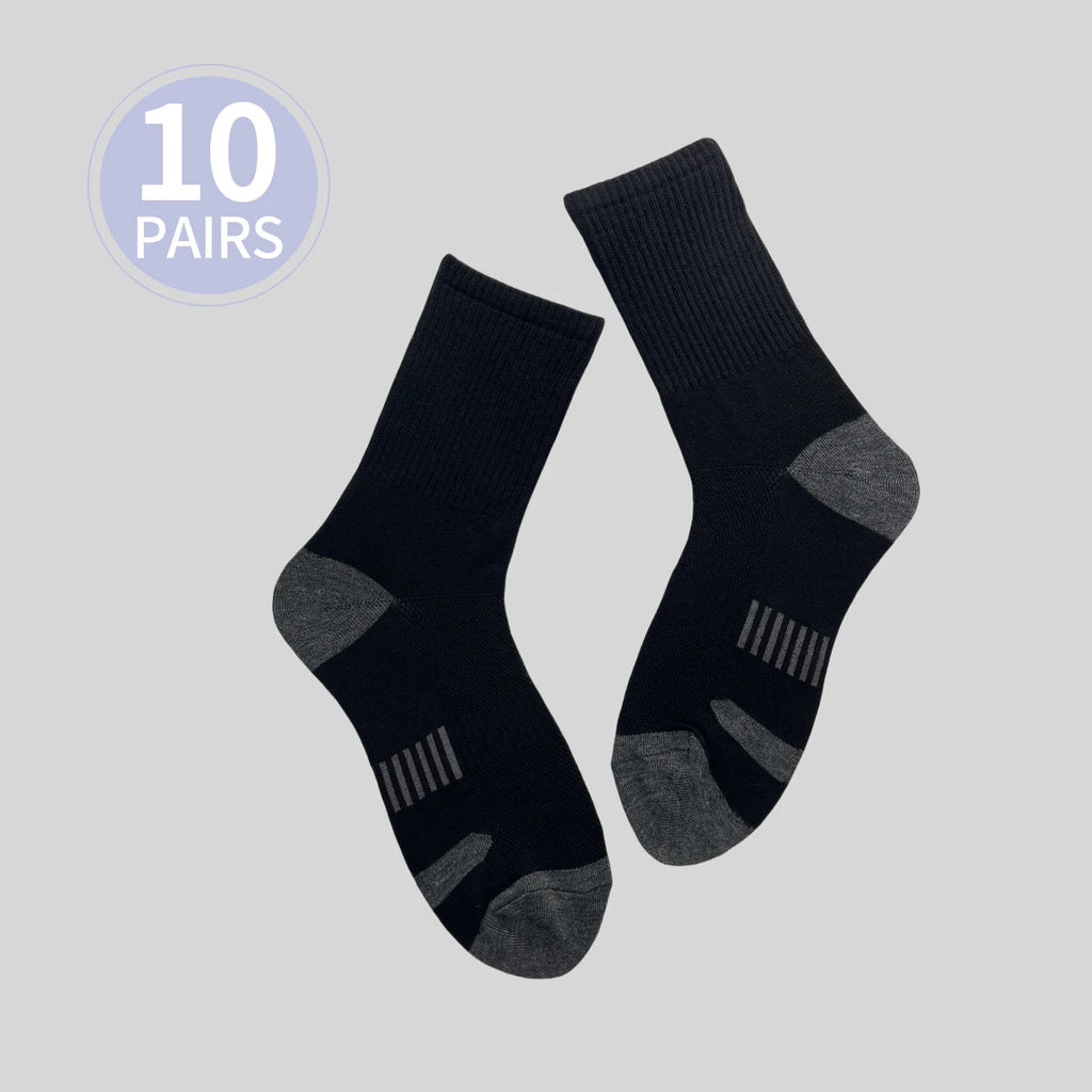 Polyester Elastane Mens Crew Socks 6 Pair Set