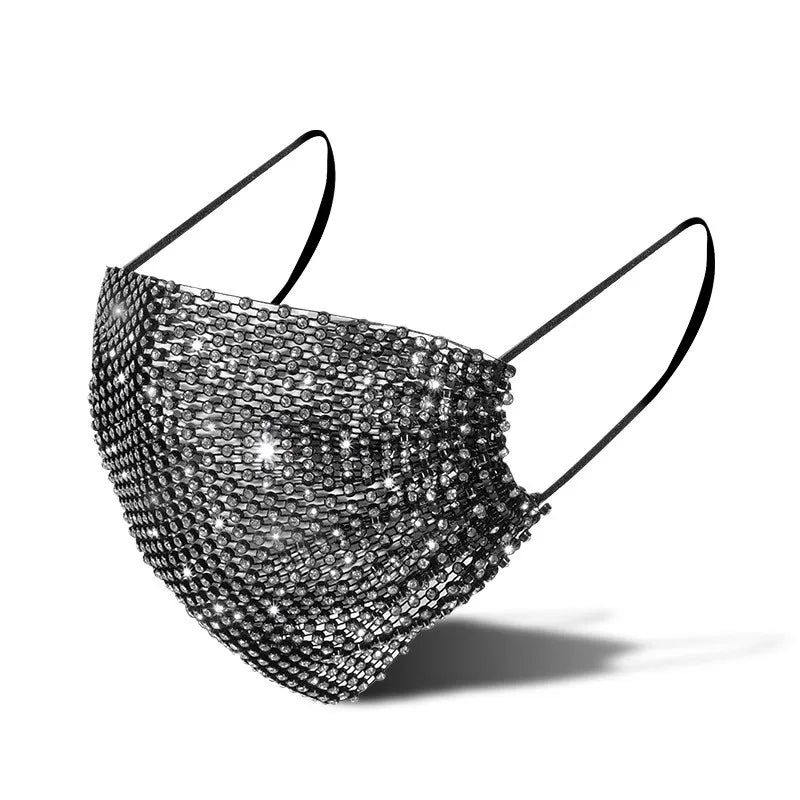Nylon Rhinestone Decorative Face Mask
