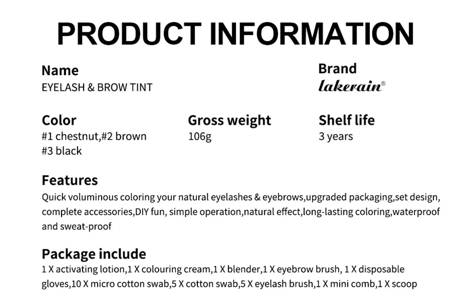 Eyelash and Eyebrow Tinting Kit Waterproof Cosmetic Dye - 16