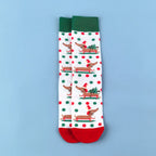 Cotton Blend Dachshund Christmas Pattern Mid Calf Socks