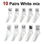 Polyester Spandex Graffiti Crew Socks