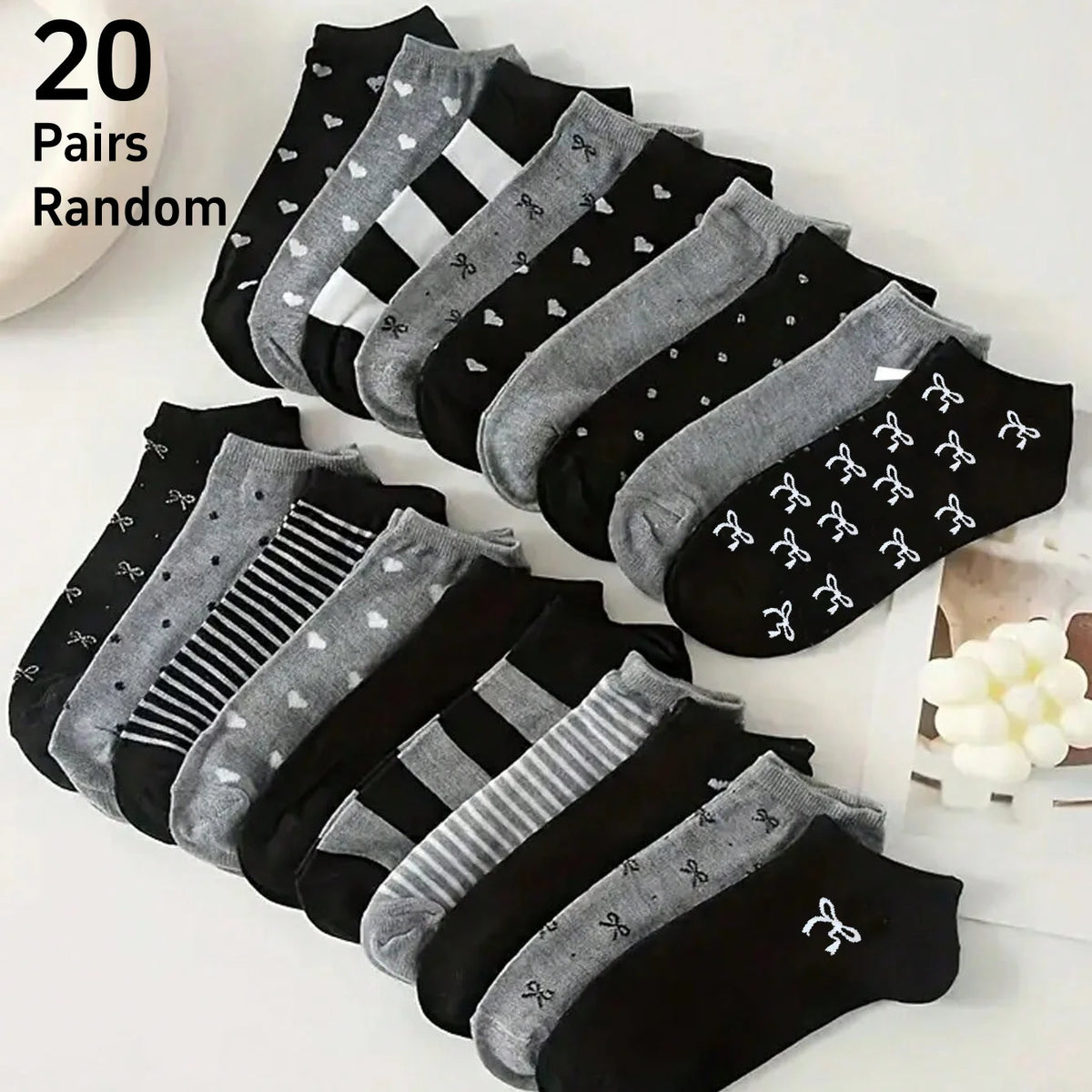 Polyester Elastane Low Cut Socks Multipack