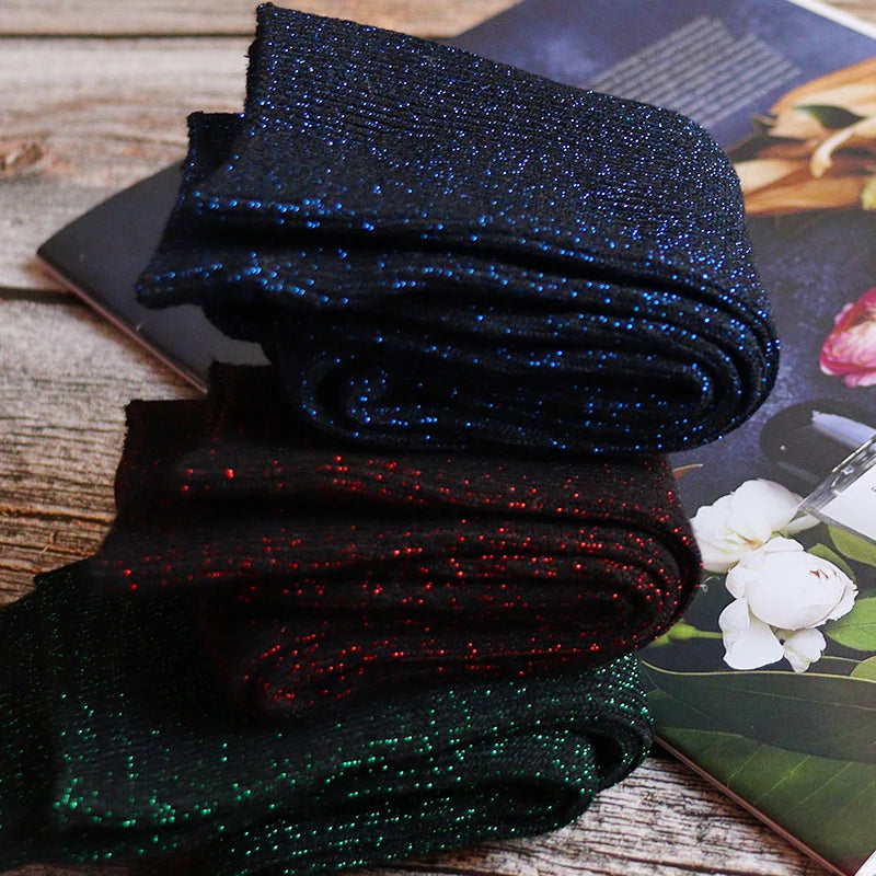 Cotton Blend Glitter Mid Tube Socks 3 Pairs