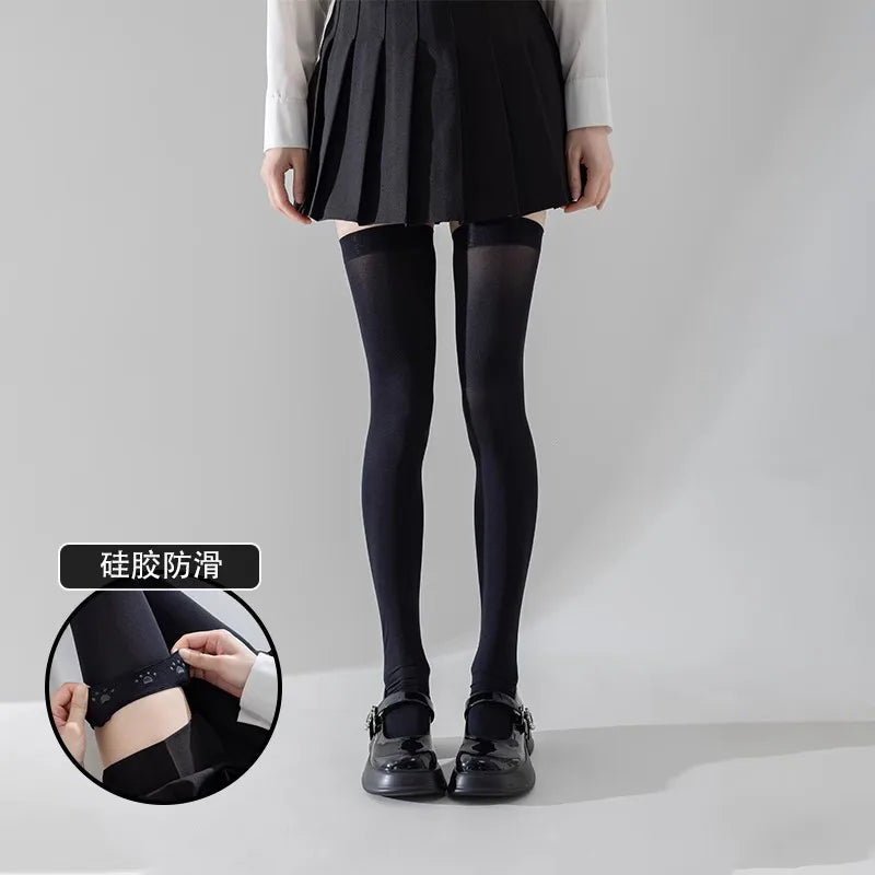 Polyester Thigh High Stockings Anti Slip Socks