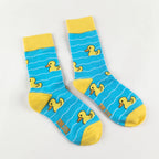 Cotton Blend Yellow Duck Pattern Casual Socks