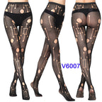 Nylon Spandex Jacquard Patterned Fishnet Pantyhose Tights