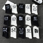 Polyester Elastane Crew Socks Graphic Print