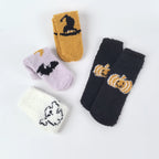 Halloween Pattern Coral Velvet Floor Socks Women Casual Knit