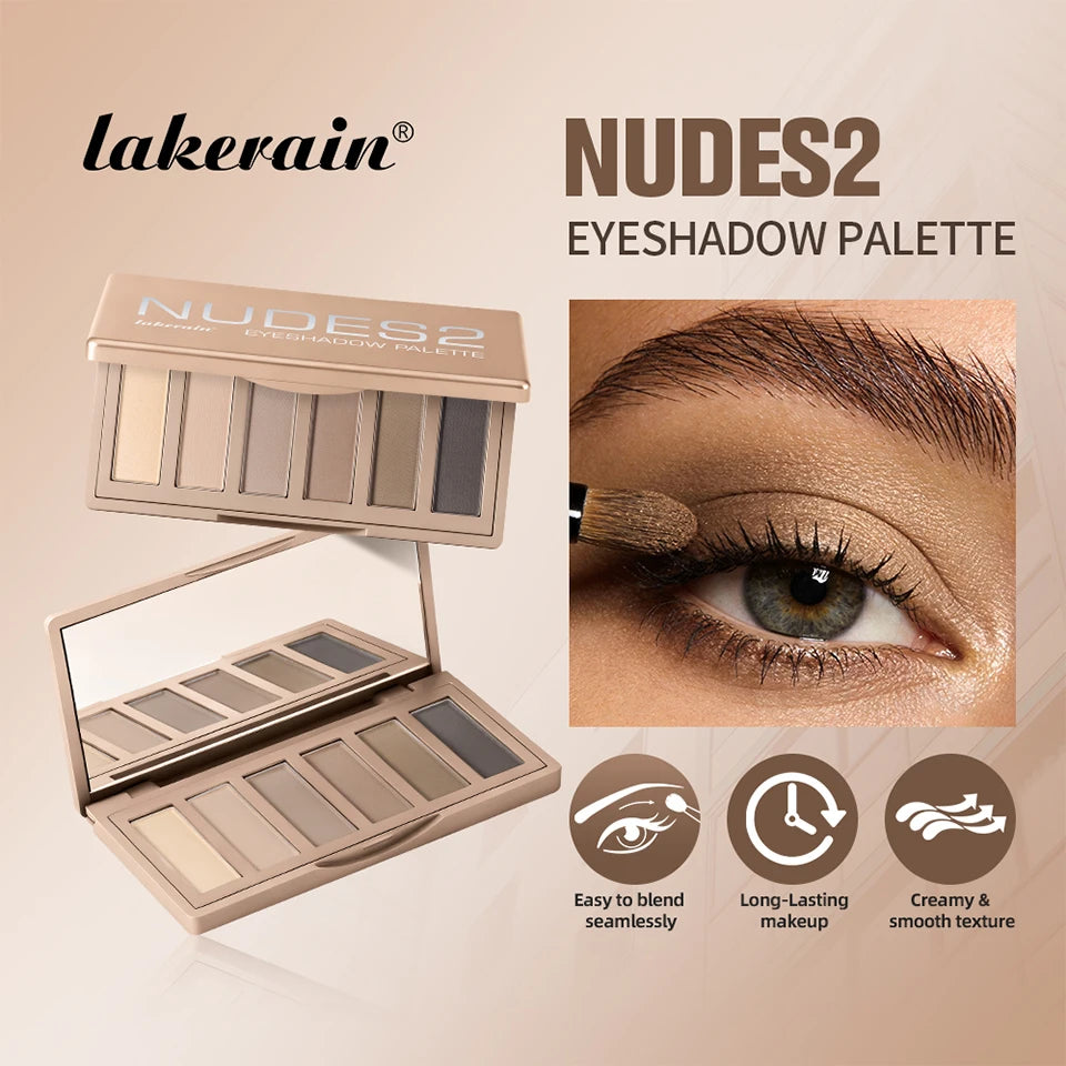 6 Color Eyeshadow Palette Matte Neutral Nude Tones - 7