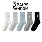 Polyester Elastane Cartoon Crew Socks Five Pair Set