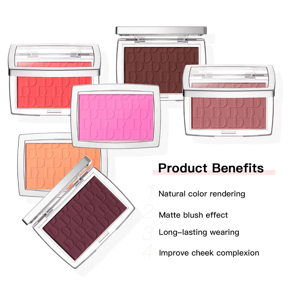 Matte Embossed Powder Blush Palette for Natural Cheek Color