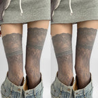 Floral Lace Over The Knee Stockings