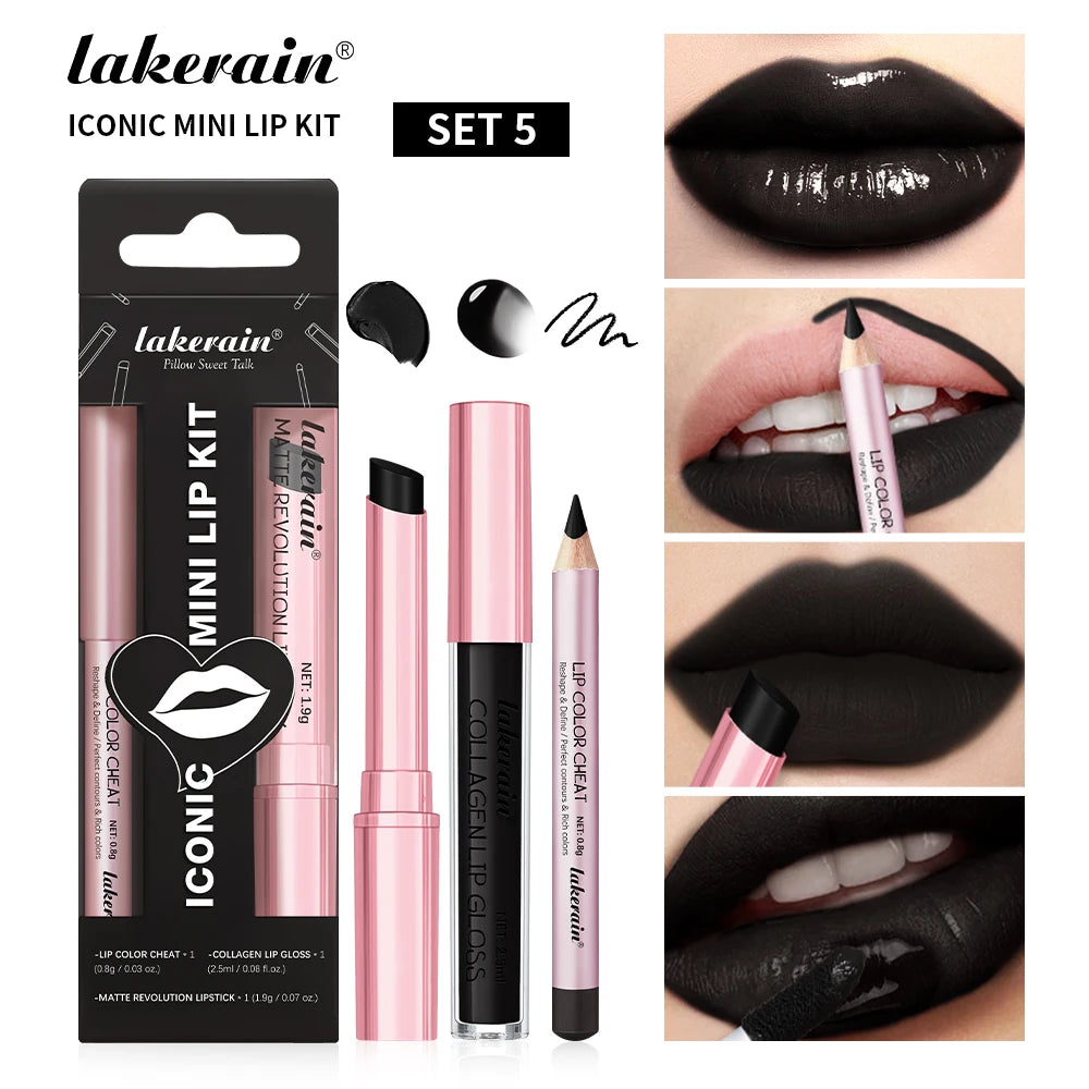 Matte Lipstick and Lip Liner Makeup Set