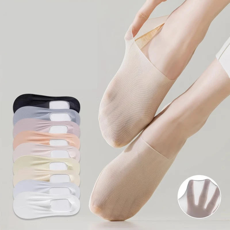 5 Pairs Women Cotton Invisible Low Cut No Show Socks - 9