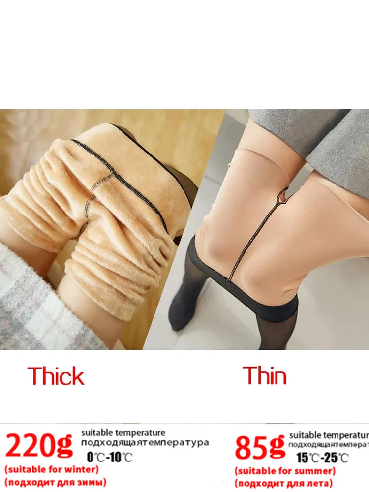 Polyester Elastane Fleece Lined Winter Tights
