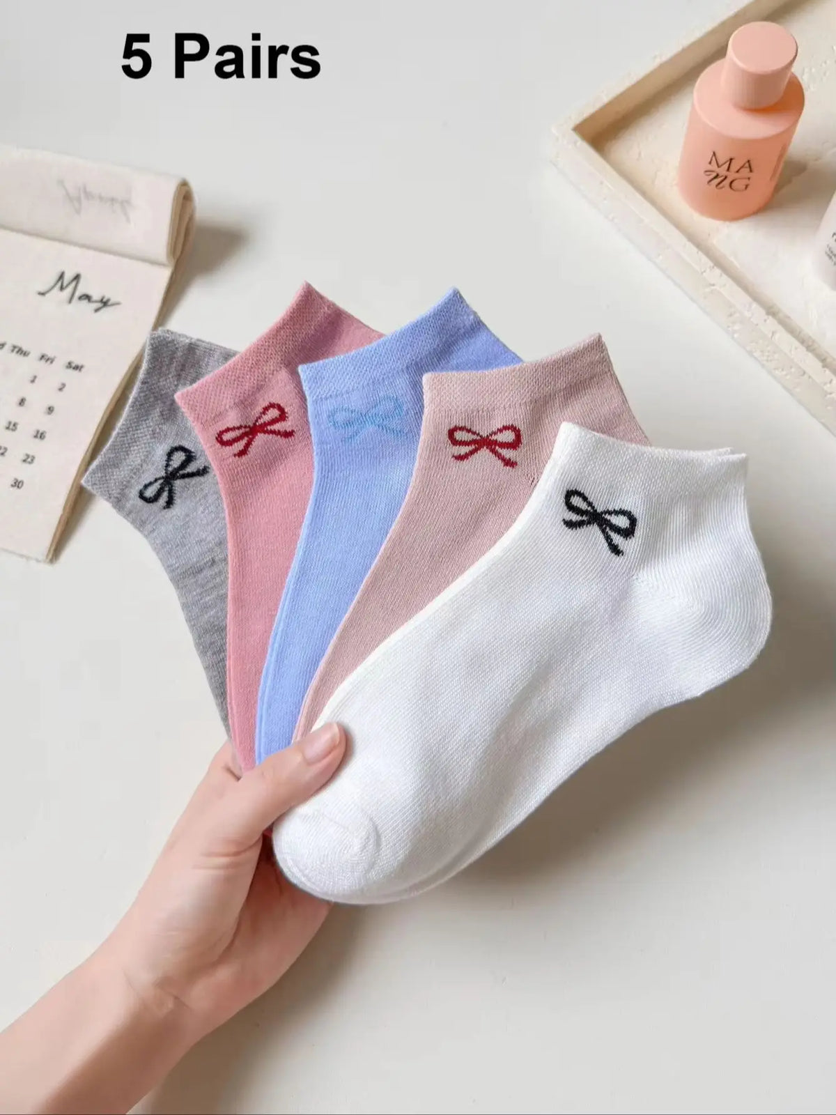 Polyester Elastane Low Tube Ankle Socks Set
