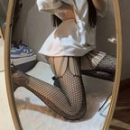 Nylon Striped Suspender Stockings for Women