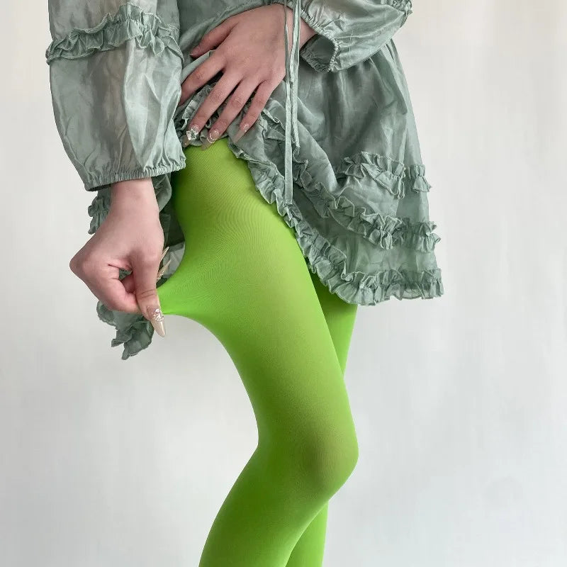 Nylon Elastane Solid Color Opaque Tights