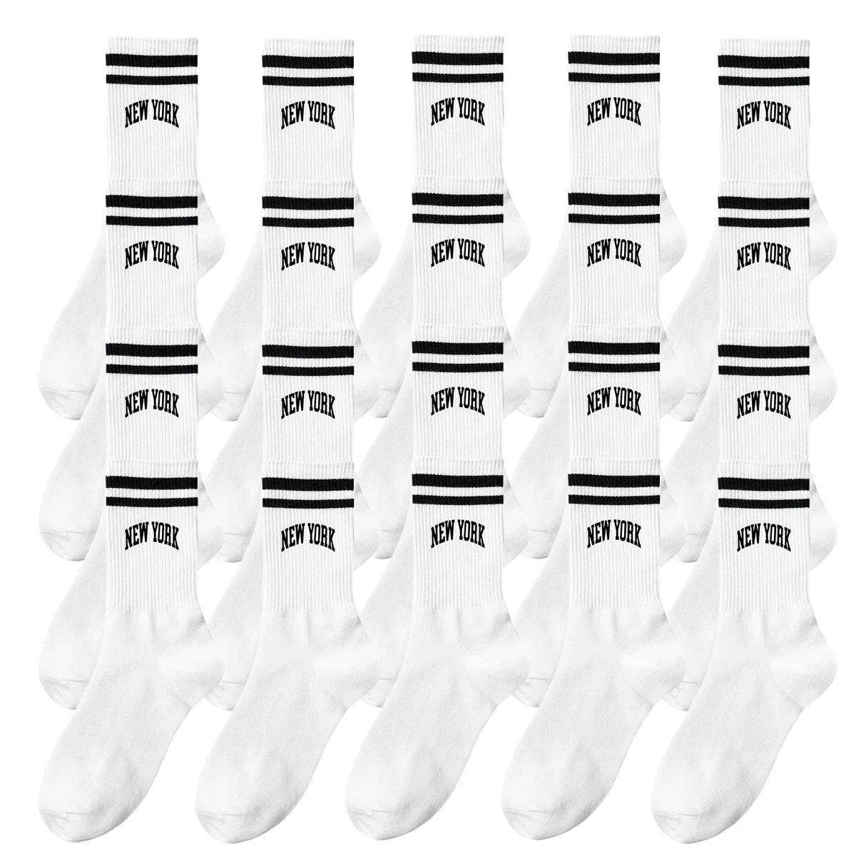 Polyester Elastane Women Crew Socks With Lettering