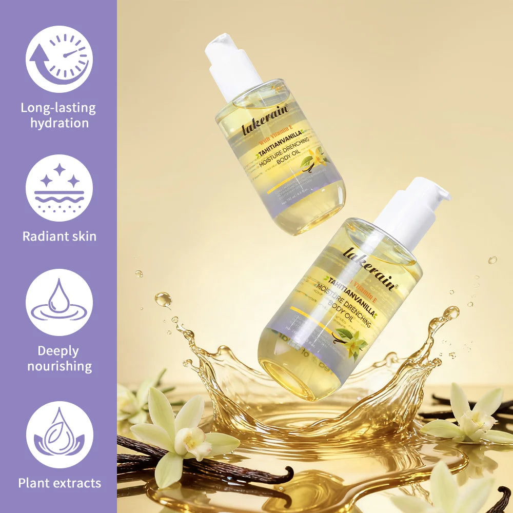 Vanilla Scented Moisturizing Body Oil for Dry Skin Hydration - 6
