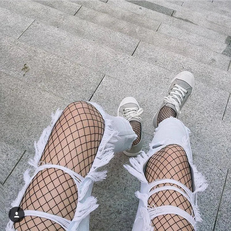 Nylon Polyester Fishnet Mesh Tights - 6