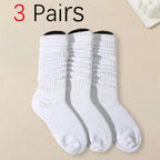 3 Pairs Polyester Spandex Mid Tube Socks