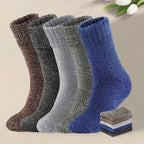 Thick Polyester Elastane Blend Mens Winter Crew Socks
