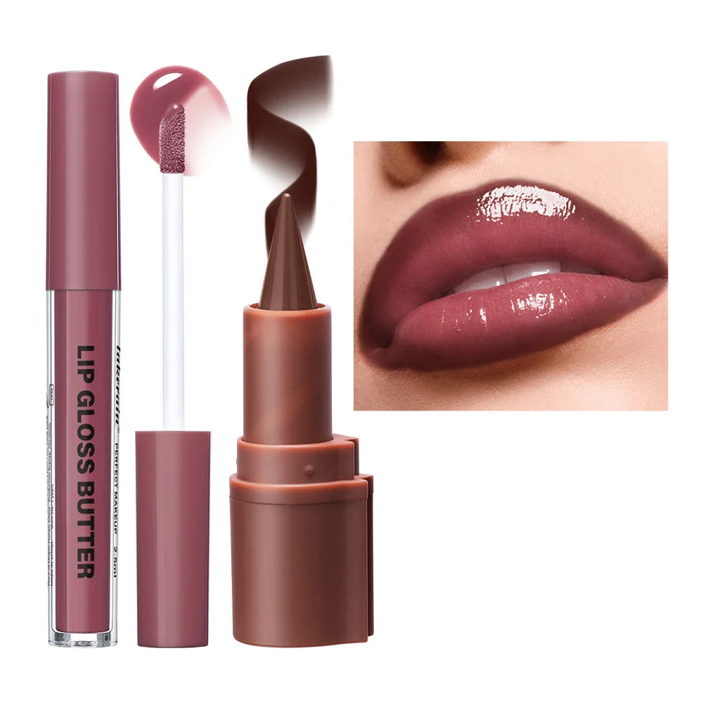 Water Lip Stain and Lip Gloss Butter Combo Set - 14