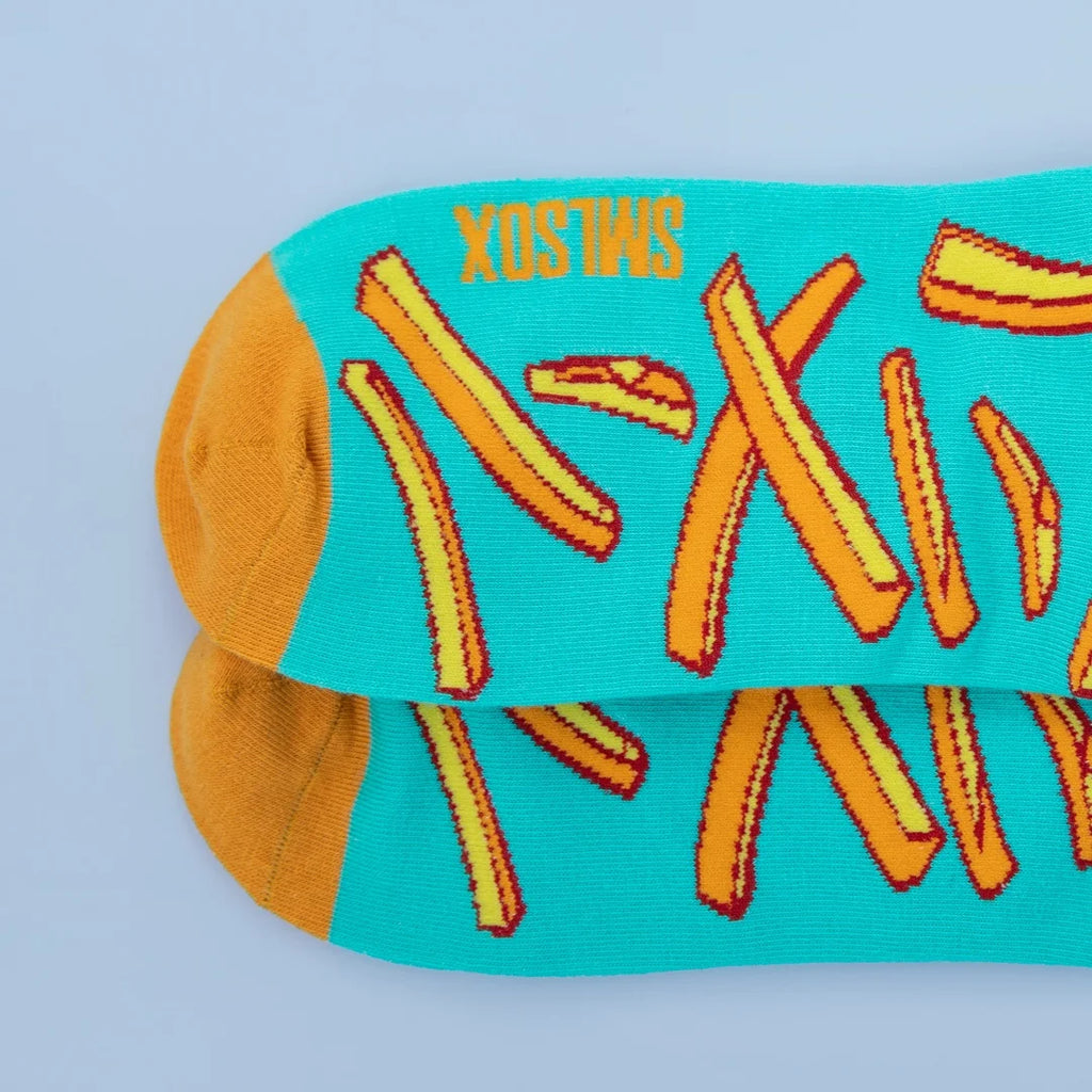 Cotton Blend French Fry Print Unisex Low Cut Socks