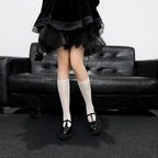 Floral Lace Calf Socks Women Nylon Knit Hosiery
