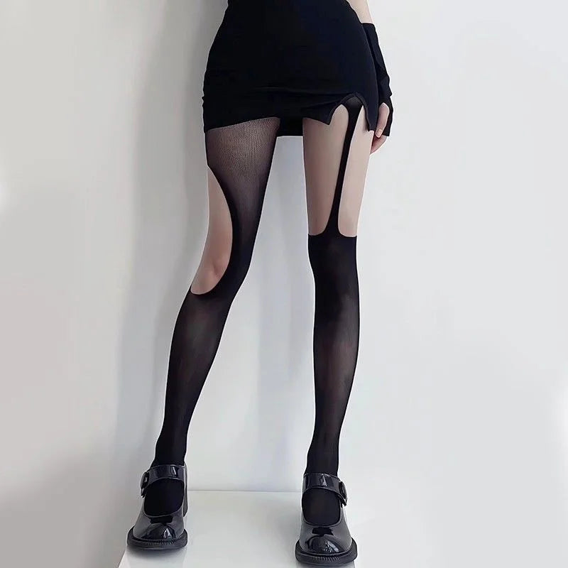 Nylon Mesh Ripped Fishnet Stockings - 24