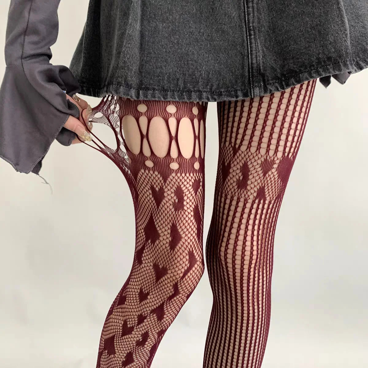 Nylon Hollow Out Fishnet Pantyhose Tights - 1