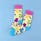 Cotton Blend Bear Pattern Casual Mid Calf Socks