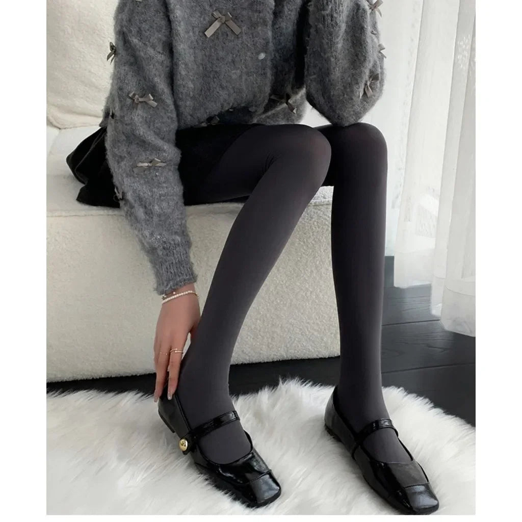 Elastane Nylon Opaque Footed Tights