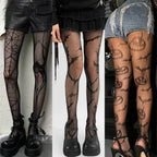 Nylon Elastane Halloween Fishnet Tights Gothic Patterned Stockings