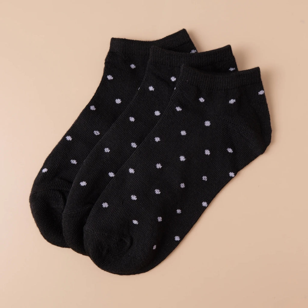 Polyester Elastane Knit Ankle Socks Dot Pattern